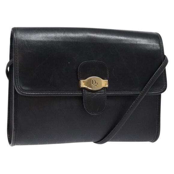 DIOR Honeycomb Canvas Shoulder Bag Pvc Black Gold - Picture 1 of 12